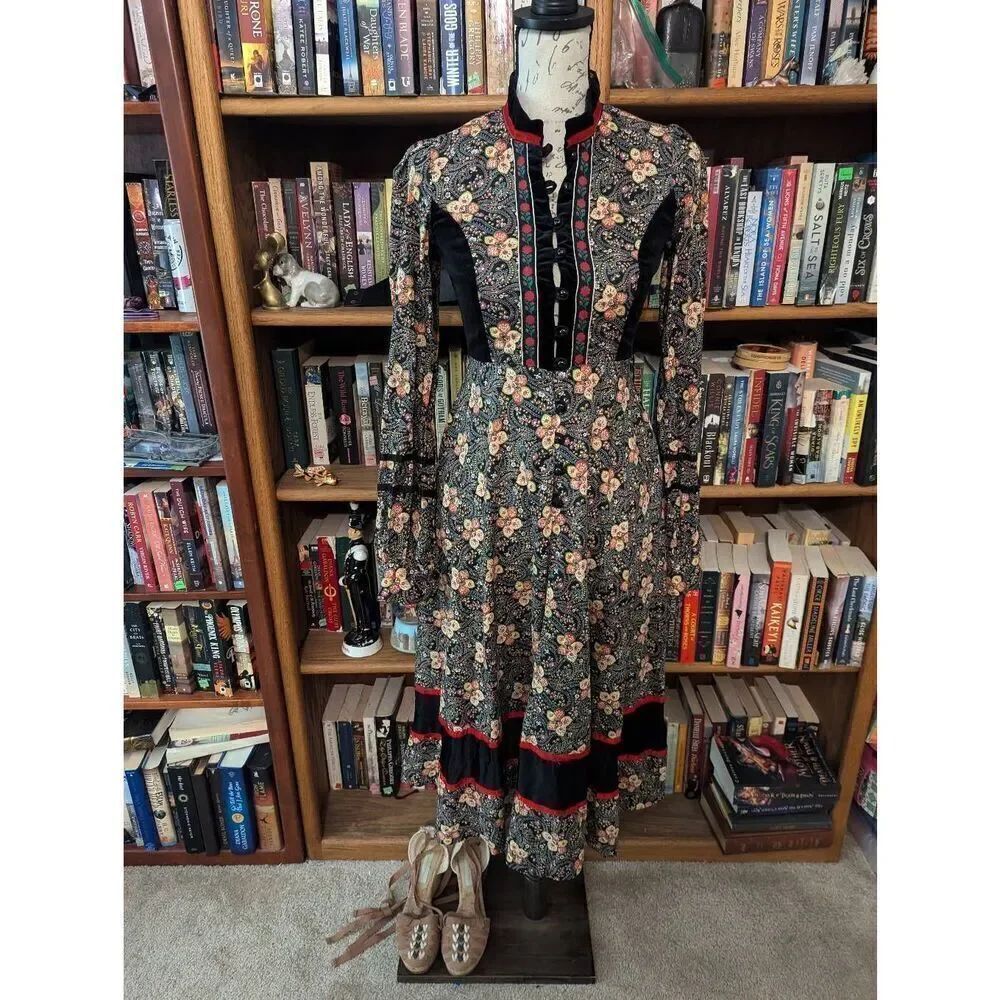 Gunne Sax Women’s Size 9 Russian doll print midi Cottagecore Peasant Very Rare
